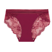 Braguitas sin costuras de seda helada al por mayor para mujer, bragas de encaje hueco estilo europeo, ropa interior invisible con entrepierna de algodón