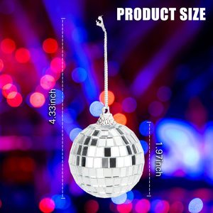 Merry Tree 5cm Silvery Color Glass Mirror <b>Disco</b> Balls 6 Pieces for Christmas Tree Hanging and Home & Party <b>Decorations</b> - Product Image 4