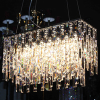Rectangle Cristal Lustre Moderne Plafonnier Maison Lustres Restaurant De Luxe