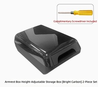 Couverture de l'accoudoir de la console centrale Tesla Model 3 Y, finition brillante mate en fibre de carbone, boîte de rangement surélevée, accessoires intérieurs en daim