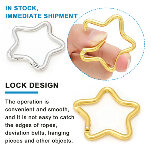 Formato personalizzato in <span class=keywords><strong>alluminio</strong></span> colorato a forma di stella moschettone gancio cuore osso a forma di stella moschettone Clip <span class=keywords><strong>portachiavi</strong></span> - Product Image 3