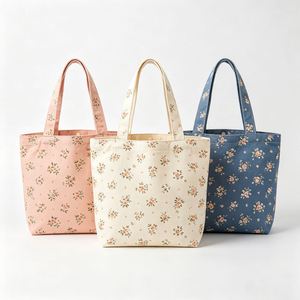 Custom Printed Recyclable Letter Pattern Natural Cotton <b>Large</b> Waterproof Durable <b>Canvas</b> Shopping Tote <b>Bag</b> - Product Image 2