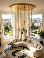 Lustre en cristal personnalisé, luminaire suspendu moderne de luxe, lustre LED pour salon, plafonds hauts, lustres d'hôtel