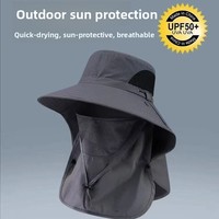Gorra Protectora Facial WRELS, Gorro de Pescador Personalizado con Protección Solar, Visera Transpirable, Protección UV, Gorro de Verano con Borde Ancho y Máscara Facial