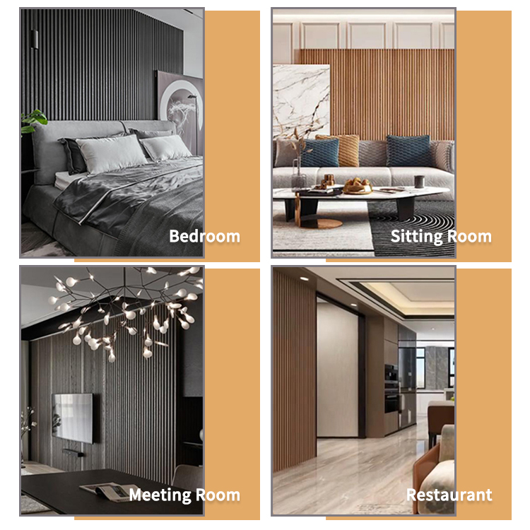 Wooden Grain PVC WPC Wall Panel Fluted Wall Panels WPC 3D Wall Panel