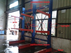 Prateleiras Cantilever de <span class=keywords><strong>Metal</strong></span> Resistente para Armazenamento de Rolos de Tecido, Sistema de Prateleiras Cantilever Ajustável para Armazém - Product Image 6