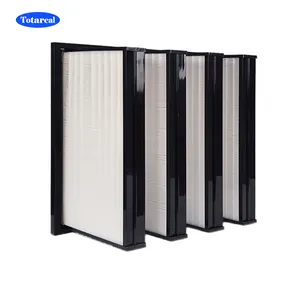 Filtre de cadre en plastique ABS plissé v-bank haute capacité pour Ventilation, climatisation et équipement propre