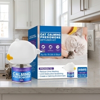 Diffuseur apaisant pour chat de style européen, rond, en plastique, 2-en-1, avec huiles essentielles naturelles, OEM
