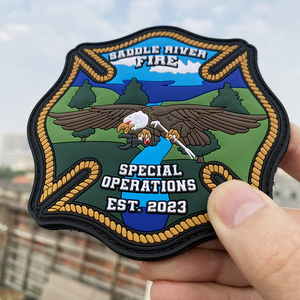 Patch <span class=keywords><strong>in</strong></span> PVC Morbido 3D Personalizzate con Rilievo, Motivo Vigili del Fuoco, con Chiusura a Strappo per Abbigliamento, Cappelli e Borse - Product Image 3