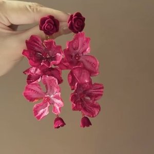 Pendientes de Diseño Exclusivo con Flores, Estilo Bohemio, Ligeros y de Lujo, para Vacaciones 2026, Pendientes de Moda para Mujer, Joyería al por Mayor - Product Image 1