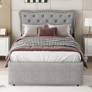 A <strong>Beautifully</strong> Designed Modern Minimalist-style Upholstered <strong>Bed</strong> with Storage Space. - Product Image 2