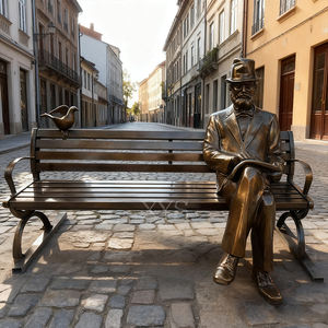 Estatua de bronce de tamaño real de alta calidad, figura famosa de <span class=keywords><strong>Albert</strong></span> Einstein, Banco de Metal, modelo de acero, técnica de acero inoxidable chapada, regalo de Anime - Product Image 3