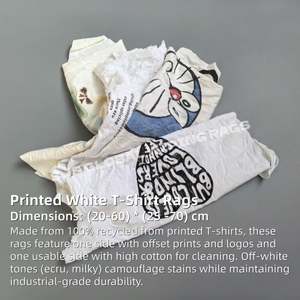 Paños de limpieza de algodón blanco estampado de alta calidad para uso industrial general - Product Image 2