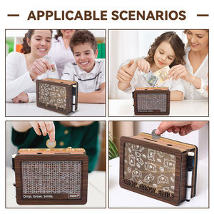 Hucha de madera nostálgica con diseño de Peso Filipino, de alto valor, como adorno de escritorio para el hogar y sala de estar, y caja de seguridad para proyectos de ahorro DIY - Product Image 6