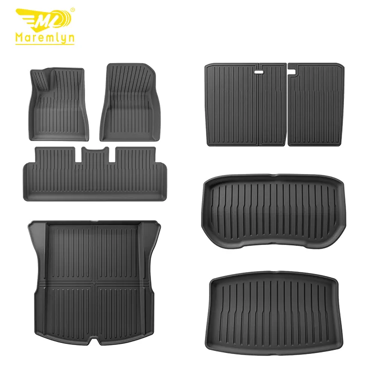 Maremlyn TPE Foot tappetino per auto 5D rivestimento per pavimento auto bagagliaio Cargo fodera per sedile posteriore per Tesla modello 3