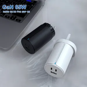 Shenzhen Factory 3-Port Mini Smile Face Design GaN Technology 65W USB-C PD GaN Fast Charger