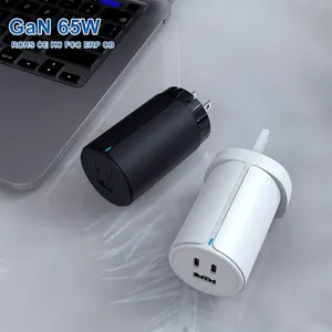 เซินเจิ้นโรงงานมินิ3พอร์ตออกแบบหน้ายิ้ม GaN เทคโนโลยี65W USB-C PD GaN ชาร์จเร็ว