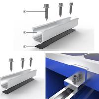 Sistem Pemasangan Panel Surya Mini Soeasy Roof Aluminium untuk Atap Logam Trapesium, Pemasangan Mudah, Pabrik Sistem Pemasangan Surya Mini