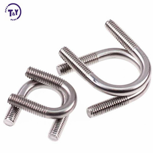 2 Inch 3 Inch Long Stainless Steel 304 Pipe Clamps U Bolt Zinc Suspension <strong>Ubolt</strong> for Automatic, Wire Rope Fixing, Boat Trailers - Product Image 6