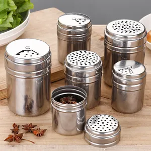 Kitchen Spice Jar sal e pimenta shaker Spice Temperos Jars Set Aço inoxidável spice & pepper shakers