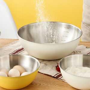 Cuenco de Metal colorido con pintura en aerosol profesional, cuenco mezclador para hornear pan de acero inoxidable personalizado, juego de utensilios de cocina para el hogar - Product Image 1