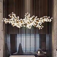 Lustre LED en verre de luxe moderne pour restaurant, villa, duplex, salon, lampe en verre en forme de grappe, lustre décoratif pour hôtel et bureau