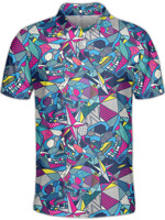 Zomer Custom Logo Fruit Patroon Overal Afdrukken Ademend Snel Droog Slim Fit Golf Polo T-Shirt Voor Mannen