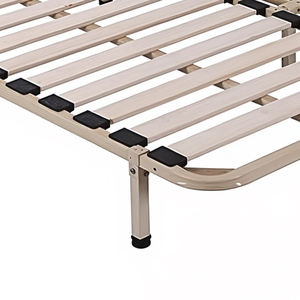 मजबूत कस्टम आकार पैलेट लकड़ी स्लेट जुड़वां बिस्तर फ्रेम बेडरूम फर्नीचर सुपर किंग रानी पूर्ण आकार धातु लोहे के बिस्तर फ्रेम आधुनिक - Product Image 4