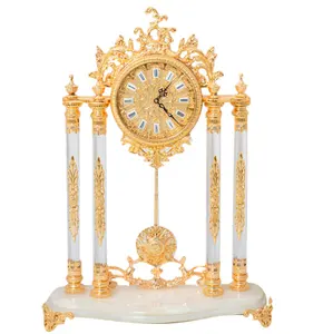 Horloge de Table dorée de Style palais classique, pendule de bureau élégante et de luxe, décoration de maison, horloge de Table pour cadeau