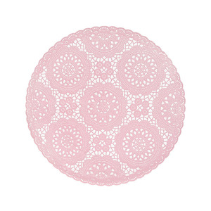 Nouveau Set de Table Rond Rose en PVC avec Dentelle, Résistant à la Chaleur, Imperméable et Antidérapant, Idéal pour la Maison, les Fêtes et les Cafés - Product Image 1