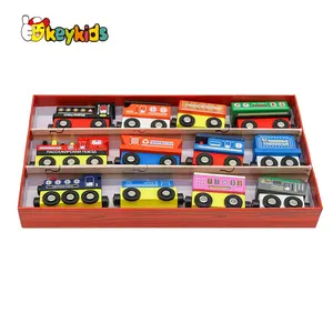 Оптовая продажа, мини деревянный магнитный поезд, игрушечный набор для детей W04A481