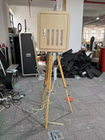 Photomaton en bois élégant avec impression personnalisée, écran tactile, éclairage LED, compatible HDMI/Wi-Fi, garantie de 2 ans pour les fêtes d'anniversaire