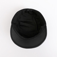Casquette plate en cuir PU noir pour femme, style équestre rétro vintage, effet amincissant, mode automne-hiver