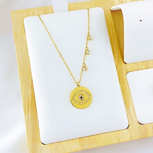 Artificial 18K chapado en oro de <span class=keywords><strong>mal</strong></span> de ojo parejas amor COLLAR COLGANTE de joyería de diamantes con Dropshipping. Exclusivo. - Product Image 4