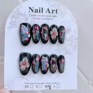 <span class=keywords><strong>Faux</strong></span> <span class=keywords><strong>ongles</strong></span> en acrylique faits main, nude, 3D, motif renard à neuf queues et floral, peints à la main, réutilisables, couvrance totale, avec colle, vente en gros, <span class=keywords><strong>chinois</strong></span> - Product Image 5