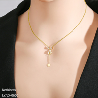Collier pour femme, bijoux tendance vintage, nouvelle arrivée, plaqué or 18 carats, acier inoxydable 304/316, pendentif ovale en zircon, fleur