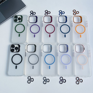 Custodia protettiva per telefono con supporto magnetico opaco per PC + TPU per iphone 16 <span class=keywords><strong>pro</strong></span> max - Product Image 2