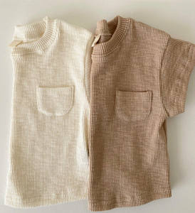 เสื้อยืดและเสื้อโปโลเด็กชาย แขนสั้น สีขาวล้วน ผ้าฝ้าย 100% - Product Image 2