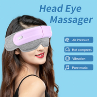 Masajeador de Cabeza 2 en 1 con Música y Dispositivo para Ojos con Voz, Carga Tipo-C, Vibración Eléctrica y Máscara Ocular con Calefacción por Bolsa de Aire