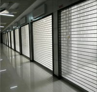 Porte à enroulement automatique en polycarbonate transparent sur mesure, style rideau, pour garages extérieurs