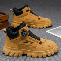 M03 bottes pour hommes automne 2025 nouveauté boucle rotative bottes de Style britannique jaune bottes décontractées montantes pour hommes chaussures à la mode