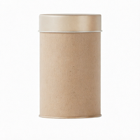 Contenants en fer blanc mat recyclables à double couvercle pour emballage alimentaire, poudre 150g, grains de café 100g, thé en vrac 80g, 75*110mm, OEM ODM