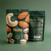 Sachet Doypack Brillant Personnalisé avec Logo pour Emballage Souple Refermable de Noix et Snacks, avec Fermeture Éclair Réutilisable et Fenêtre