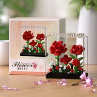 Ensemble de blocs de construction en plastique Hot Flower, 308 pièces, modèle de briques à assembler soi-même avec housse anti-poussière, pour les enfants de 14 ans et plus, décoration de la maison, cadeau