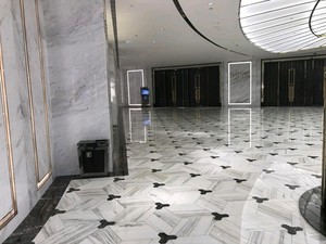 OEM Tùy Chỉnh Dự Án Đá Tự Nhiên Sàn Gạch Mô Hình Bằng Tia Nước Màu Đen Và Trắng Khảm Đá Cẩm Thạch - Product Image 2