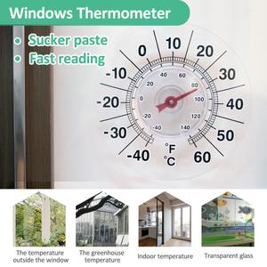 7-дюймовый термометр для окна на присоске ° C/°F | Большой циферблат для наружного использования в помещении измерительный прибор из ПВХ - Product Image 6