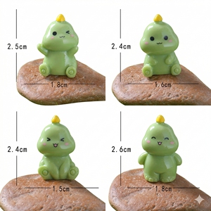 Figurines en résine créatives 3D, mascotte mignonne, dragon vert en résine de croissance ancienne, figurines en résine douces et élégantes, décoration de bureau, kits DIY - Product Image 4