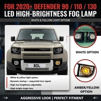 Kit de feux antibrouillard LED pour Land Rover Defender 90/110/130 2020+, DRL avec faisceau de câblage, style ambre ou blanc disponible