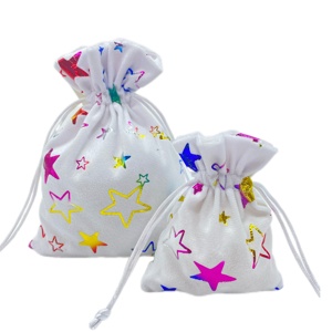 Bolsas de Regalo de Tela con Cordón de Lujo para Navidad, Nuevo Diseño Impreso, Bolsa Promocional - Product Image 2