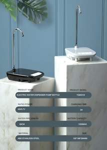 Pompe à eau automatique 1200 mAh pour bouteille de 5 gallons, rechargeable par USB, distributeur portable sur support, batterie pour voiture - Vente en gros - Product Image 5